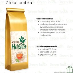 Rooibos truskawkowy (Pakowanie ozdobne, Złota torebka 50 g)
