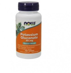 NOW FOODS Glukonian potasu 99 mg, 100 tabletek