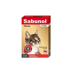 SABUNOL - obroża czerwona przeciw pchłom dla kota