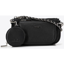 Damska torebka skórzana podwójna z etui na łańcuszku