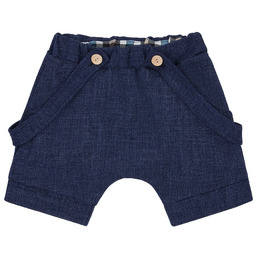 Krótkie spodenki z szelkami, kolor jeansowy - 80