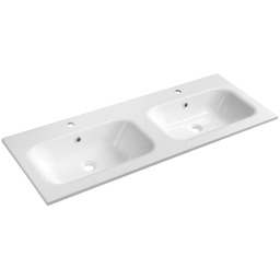 SIDRA umywalka podwójna kompozytow, 121x46cm, biały SD121 ZIMOWA