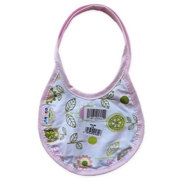 AKUKU Śliniak wiązany mini biało- różowy A1600