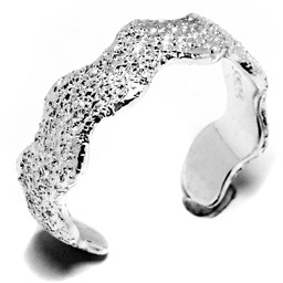 Srebrna Obrączka Piaskowana Regulowany Rozmiar