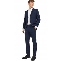 JACK&JONES GARNITUR MĘSKI GRANATOWY ELEGANCKI Z WEŁNĄ 54