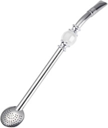 Bombilla z białym kamieniem 21cm + czyścik