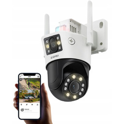 ZOSI Kamera Zewnętrzna 8MP Pan Tilt Dual Obiektyw