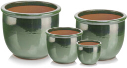 Ciemno zielona donica ceramiczna ogrodowa 18 cm Polnix