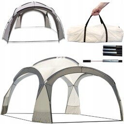 Pawilon, Namiot, Ogrodowy, 3,5x3,5m, Imprezowy, Szary, Torba Piknik