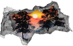 naklejka fototapeta 3D Zachód słońca las