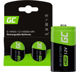 Green Cell Baterie Akumulatorki 2x D R20 HR20