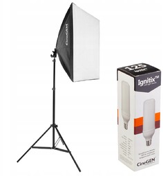 Lampa Softbox 40x60cm Żarówka 125W Led Statyw 200cm