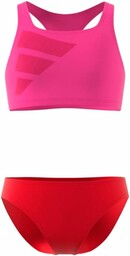 adidas Dziewczynki Big Bars Logo Bikini, Lucid Fuchsia/Better