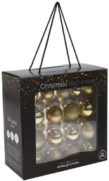 Bombki choinkowe szklane złote 4/5/6 cm 34 szt.