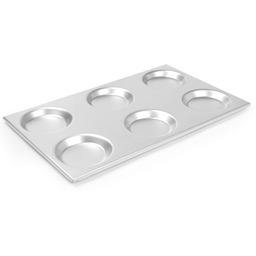 Taca aluminiowa GN 1/1 z formami okręgami 125mm