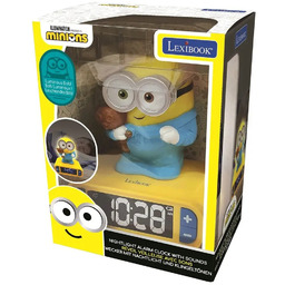 Budzik cyfrowy z lampką nocną Minionki i efektami