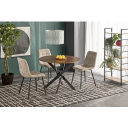 EDGAR stół, blat - orzechowy, nogi - czarny