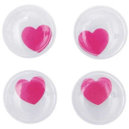 Ruchome oczy Ø 35 mm - Różowe serce