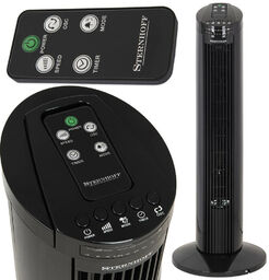 Wentylator Kolumnowy Wiatrak Stojący Obrotowy Czarny Pilot 70W