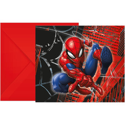 Zaproszenia urodzinowe Spiderman - 6 szt.