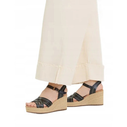 CLARKS ESPADRYLE DAMSKIE NA KOTURNIE CZARNE SKÓRZANE 40