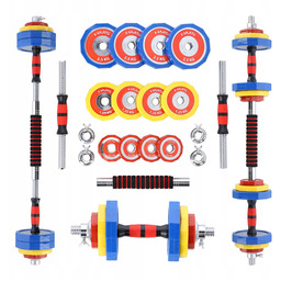 Zestaw 2w1 sztangielki sztanga z wymiennym obciążeniem kolorowe