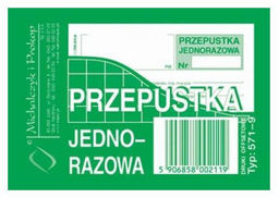 Druk "Przepustka Jednorazowa" MICHALCZYK I PROKOP /571-9/