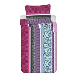 Jerry Fabrics Pościel bawełniana 140x200 Purple Spin różowa