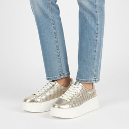 Armodo Sneakersy damskie, cholewka ze skóry naturalnej perforowana