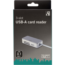 Deltaco Usb 3.1 Card Reader - 3-slot