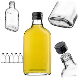 Butelka piersiówka Viane 200ml z czarną zakrętką 5