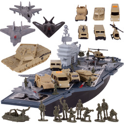 Statek Wojskowy Lotniskowiec + Samoloty I Auta