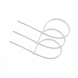 Opaska zaciskowa kablowa 7,6x300mm biała - 100 szt.