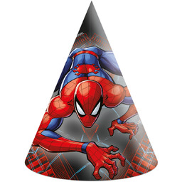 Czapeczki urodzinowe Spiderman - 6 szt.
