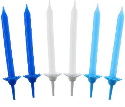 Świeczki urodzinowe niebieskie, białe i granatowe - 24