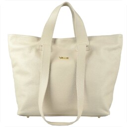 VEZZE Torba skórzana shopper bag jasny beż