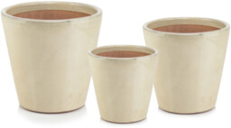 Kremowa donica ceramiczna mrozoodporna 25 cm Polnix GLAZED