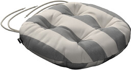 Poduszka na krzesło Adam, biało-szare pionowe pasy (5,5cm),
