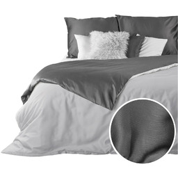Pościel satynowa komplet 220X200 NOVA3 srebrny+stal