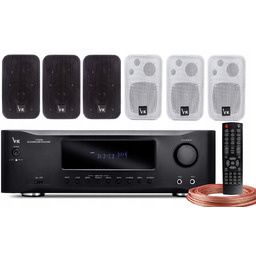 6 Kolumn Naściennych Nagłośnienie Sklep Lokal Pub Amplituner