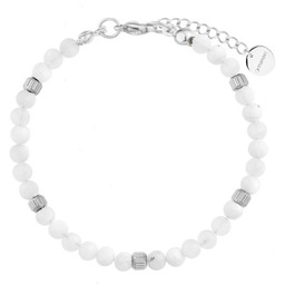 Damska bransoletka z kamieniem księżycowym srebrne wykończenie stal