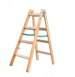 Drabina drewniana Premium 2 x 4 stopnie Maan