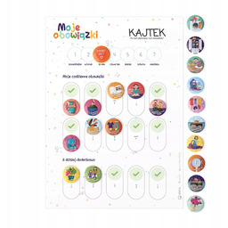 Obrazkowa Tablica Obowiązków dla dziecka magnetyczny z magnesami