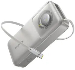 Baseus Free2Pull 20000mAh 65W Wbudowany kabel Szary Powerbank