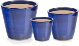 Niebieska donica ceramiczna mrozoodporna 21 cm Polnix GLAZED