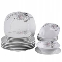 Serwis Obiadowy Porcelanowy 18EL 6OSÓB Komplet Zestaw Talerzy