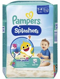 PAMPERS Pieluchomajtki Splashers Baby Shark 3 (12 szt.)