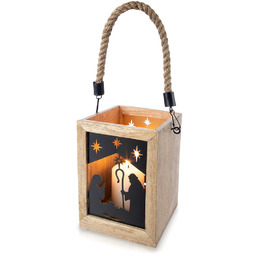 Lampion na świeczkę szopka MANGO 14x14x20 cm