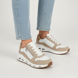 Rieker Sneakersy damskie, cholewka ze skóry ekologicznej