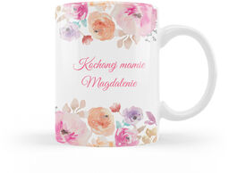 Kubek personalizowany na dzień matki z kwiatkami -